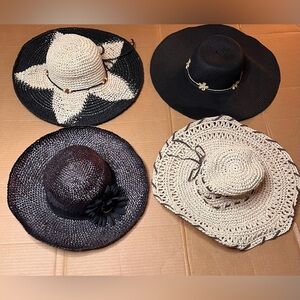 Straw Sun Hat Bundle | 4 Women’s Hats | Summer / Boho / Beach